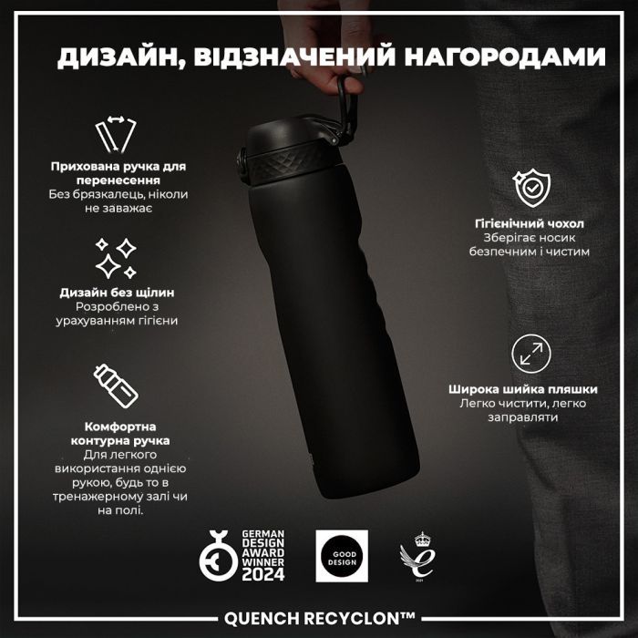 Пляшка для води ION8 OneTouch 1000 мл BPA Free, Rose Quartz (I8RF1000ROS) зображення 4