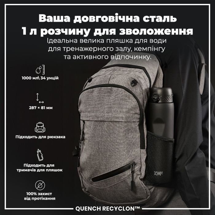 Пляшка для води ION8 OneTouch 1000 мл BPA Free, Rose Quartz (I8RF1000ROS) зображення 5