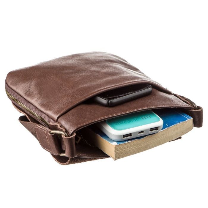 Сумка Shvigel Чоловіча шкіряна Коричнева (19114) зображення 5