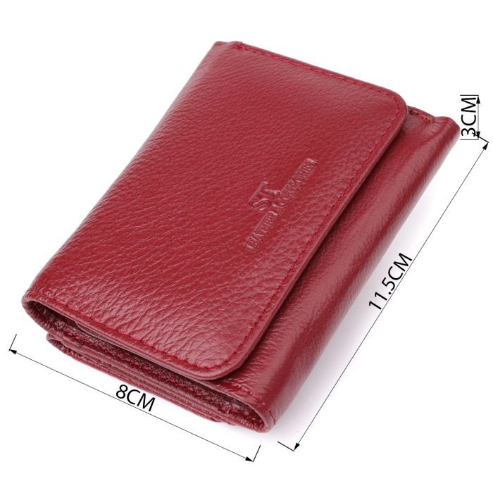 Гаманець ST Leather З натуральної шкіри Бордовий (23077) зображення 3