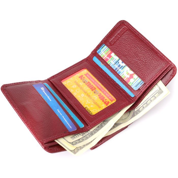Гаманець ST Leather З натуральної шкіри Бордовий (23077) зображення 7