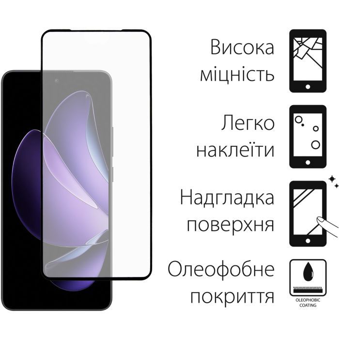 Скло захисне Dengos Full Glue OPPO Reno13 F 4G (black) (TGFG-395) зображення 2