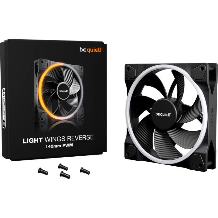Кулер до корпусу Be quiet! Light Wings 140mm PWM Reverse чорний (BL134) зображення 5
