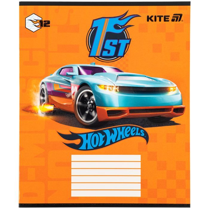 Тетрадь Kite Hot Wheels, 12 листов, косая линия (HW25-235) изображение 12