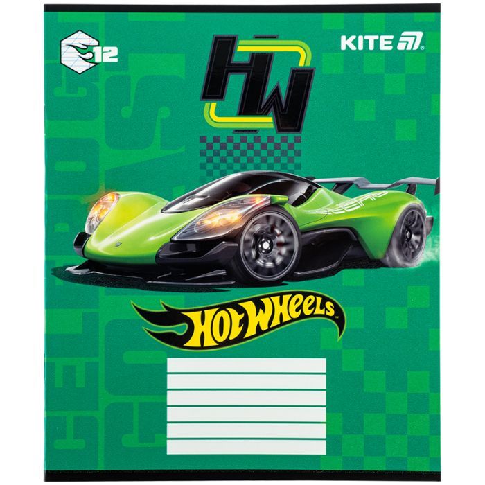 Тетрадь Kite Hot Wheels, 12 листов, косая линия (HW25-235) изображение 3