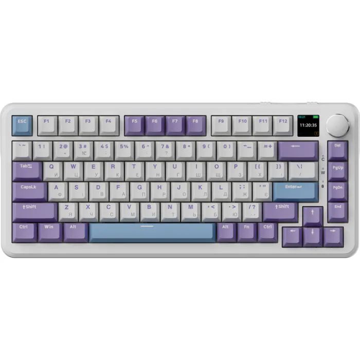 Клавиатура Ajazz AK820 MAX Magnetic switches Purple RGB USB/Wireless/Bluetooth UA Purple (AK820MAX-M-PWB)