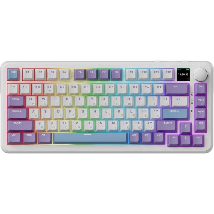 Клавиатура Ajazz AK820 MAX Magnetic switches Purple RGB USB/Wireless/Bluetooth UA Purple (AK820MAX-M-PWB) изображение 2