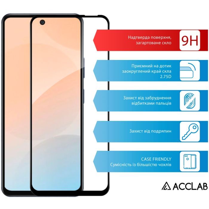 Скло захисне ACCLAB Full Glue Infinix Hot 50 5G Black (1283126606953) зображення 3