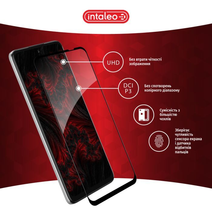 Стекло защитное Intaleo Full Glue MOTO G73 Black (1283126567315) изображение 4