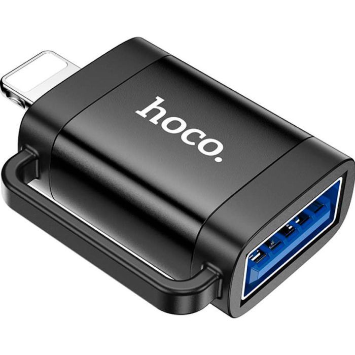Переходник UA31A Lightning M to USB F OTG Black HOCO (6942007628082)