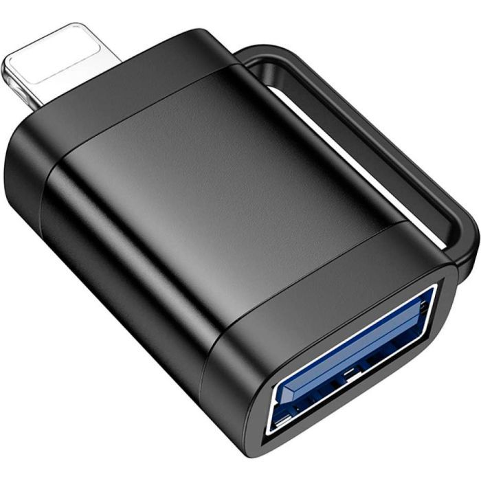 Переходник UA31A Lightning M to USB F OTG Black HOCO (6942007628082) изображение 3