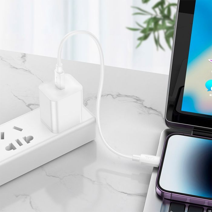 Дата кабель USB-C to Lightning 0.25m Hyper PD X96 black HOCO (6942007609364) изображение 6