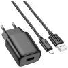 Зарядное устройство HOCO C134A Solid USB + cable USB to Lightning Black (6942007621311)