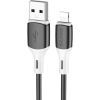 Дата кабель USB 2.0 AM to Lightning 1.0m 2.4A silicone BX79 black BOROFONE (6974443384741)