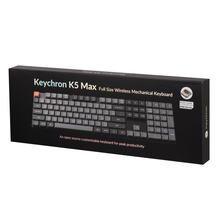 Клавіатура Keychron K5 Max Gateron MX 2.0 Red White Led QMK Wireless/Bluetooth/USB-А UA Black (K5M-A1-UA) зображення 10