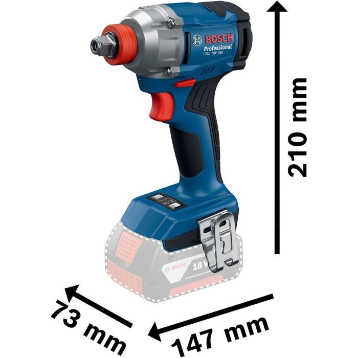 Гайковерт Bosch GDX 18V-285 18V, до 3600об/мин, 285Нм, квадрат 1/2", 1.1кг (0.601.9N2.120) изображение 2