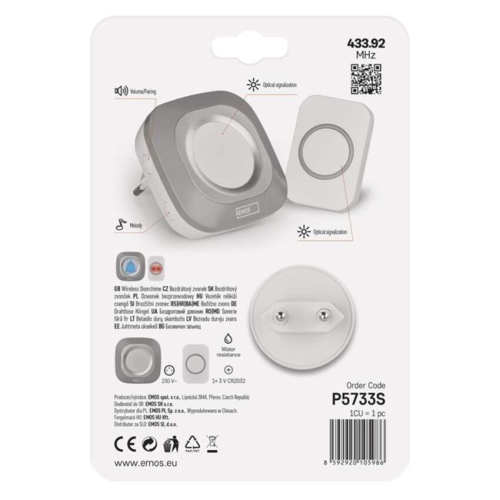 Дверний дзвінок EMOS бездротовий EMOS P5733W (P5733W) зображення 9