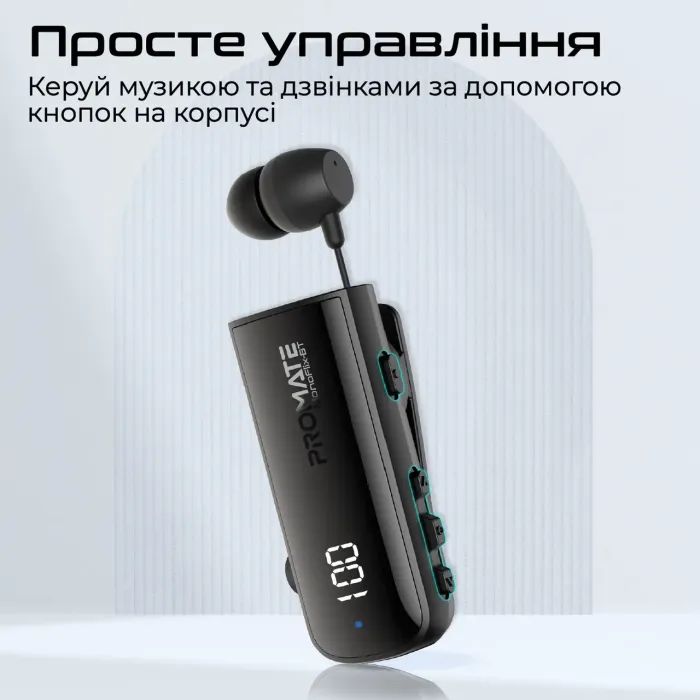 Наушники Promate Monoflix-bt Black (monoflix-bt.black) изображение 10