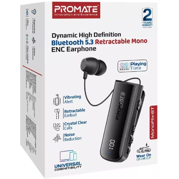 Наушники Promate Monoflix-bt Black (monoflix-bt.black) изображение 2