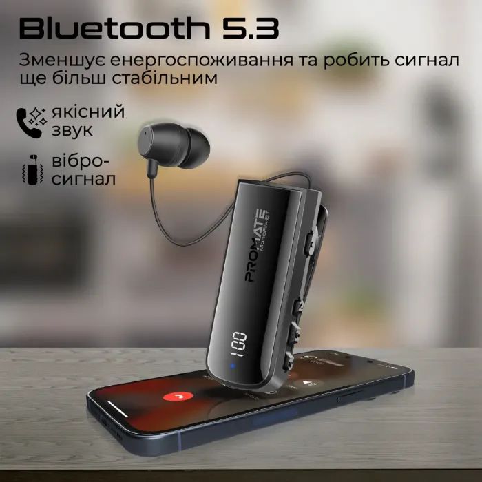 Наушники Promate Monoflix-bt Black (monoflix-bt.black) изображение 4