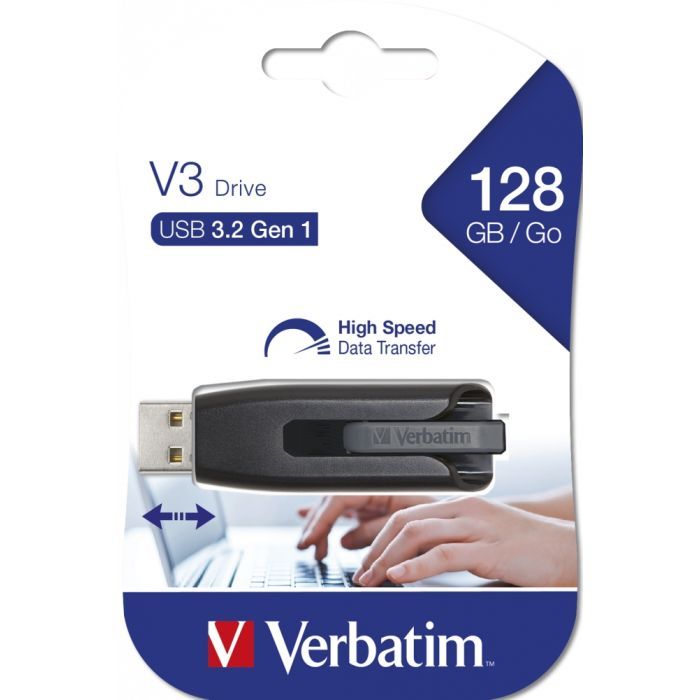 USB флеш накопитель Verbatim 128GB Store 'n' Go V3 Black USB 3.0 (49189) изображение 5