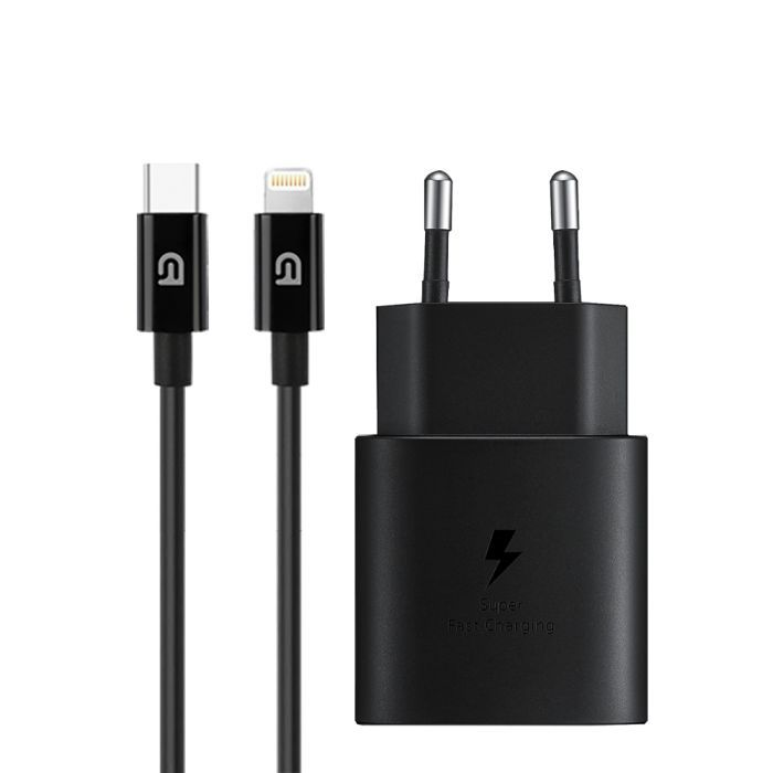 Зарядное устройство Armorstandart AR-TA800 25W USB-C + cable USB-C to Lightning black (ARM77721)