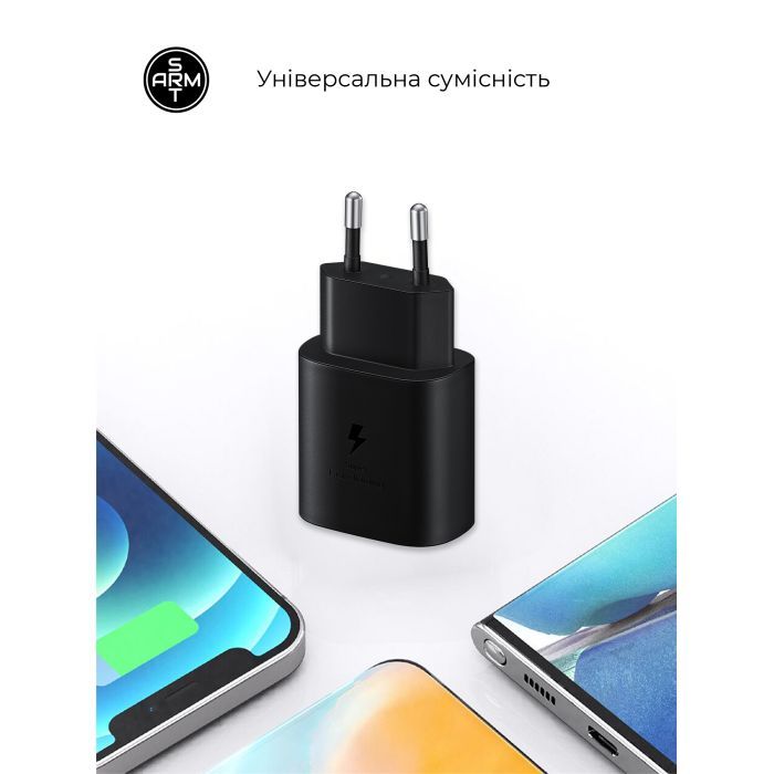 Зарядное устройство Armorstandart AR-TA800 25W USB-C + cable USB-C to Lightning black (ARM77721) изображение 2