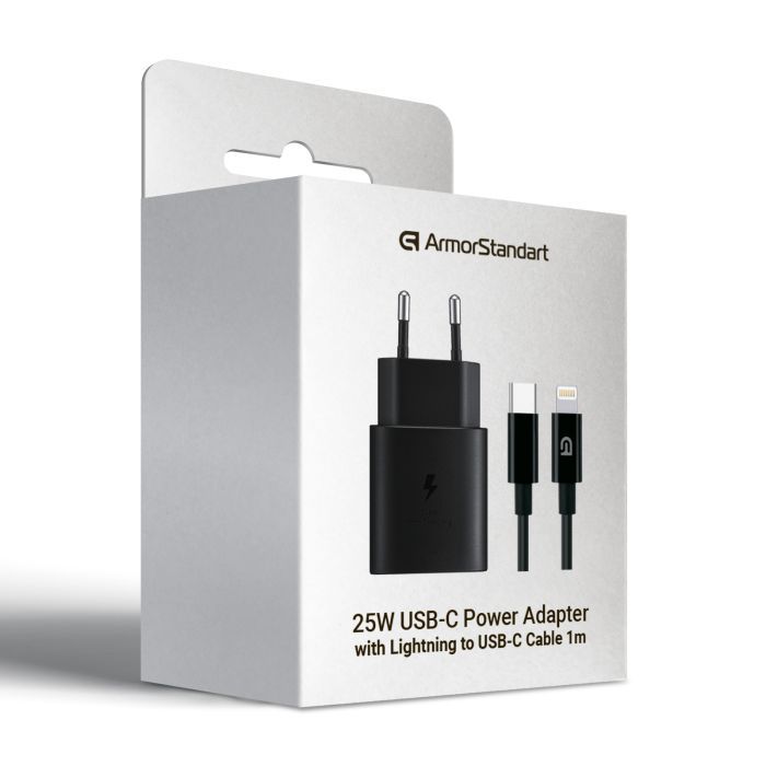 Зарядное устройство Armorstandart AR-TA800 25W USB-C + cable USB-C to Lightning black (ARM77721) изображение 6