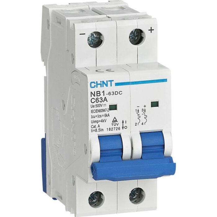 Автоматический выключатель CHINT NB1-63DC 2P C32 DC500V
