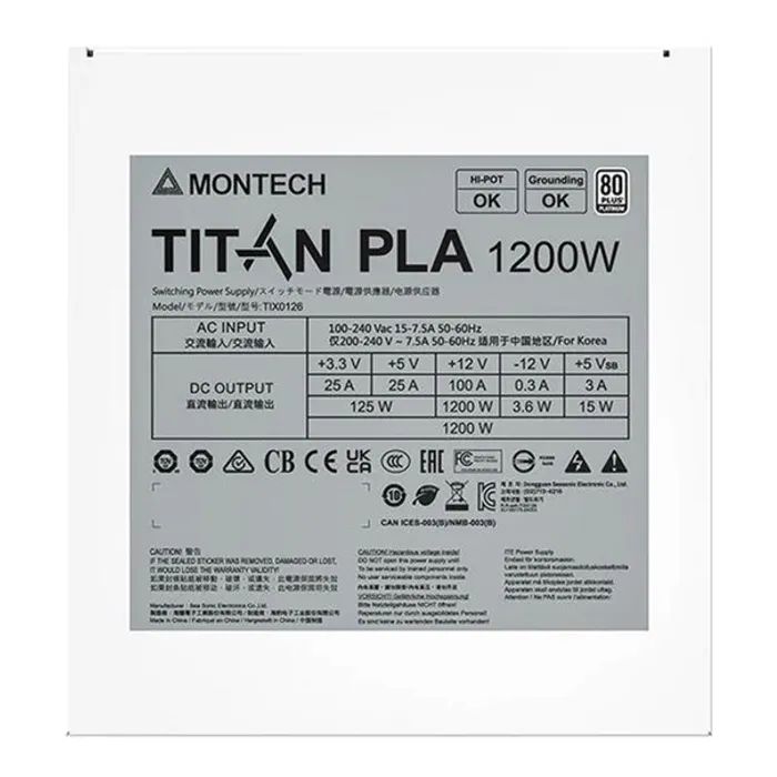 Блок питания MONTECH 1200W (TITAN PLA 1200) изображение 5
