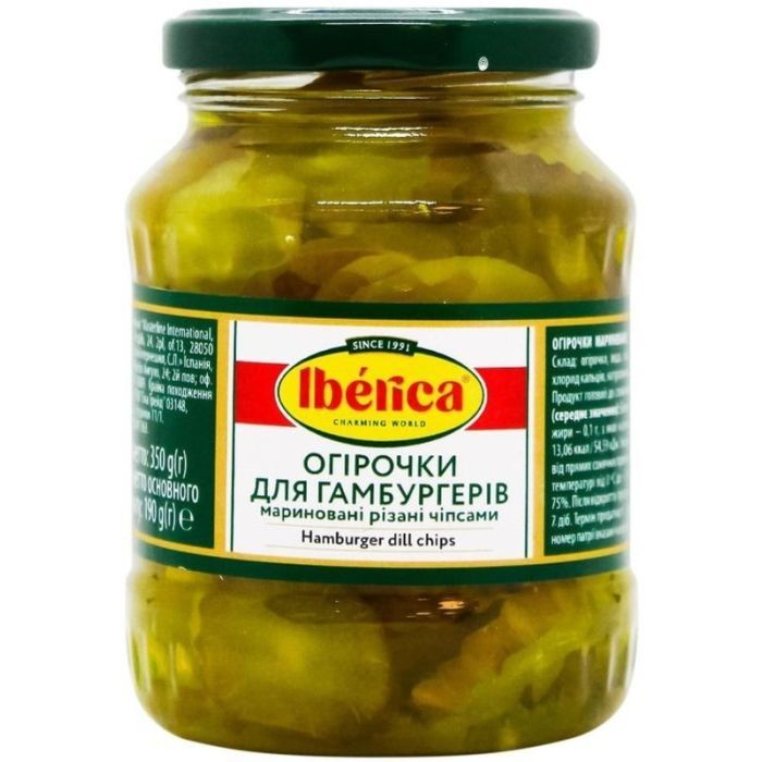 Овочева консервація Iberica Корнішони нарізані 5-7 см 370 мл (8436024299656)