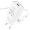 Зарядное устройство BOROFONE BA68A USB + cable USB to Lightning 10.5W White (BA68AWi) изображение 2