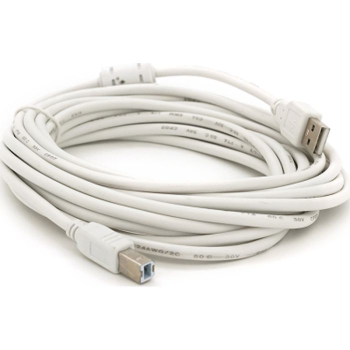 Кабель для принтера USB 2.0 AM/BM 5.0m ferrite white Voltronic (YT-AM/BM-5.0W)