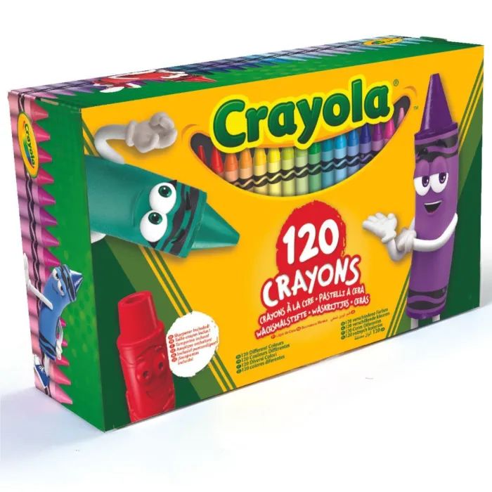 Карандаши цветные Crayola воскові, 120 шт зі стругачкою (52-6920)