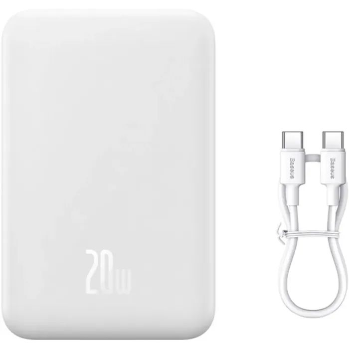 Батарея універсальна Baseus Magnetic Mini Wireless 20000mAh 20W, White (PPCX150002) зображення 8