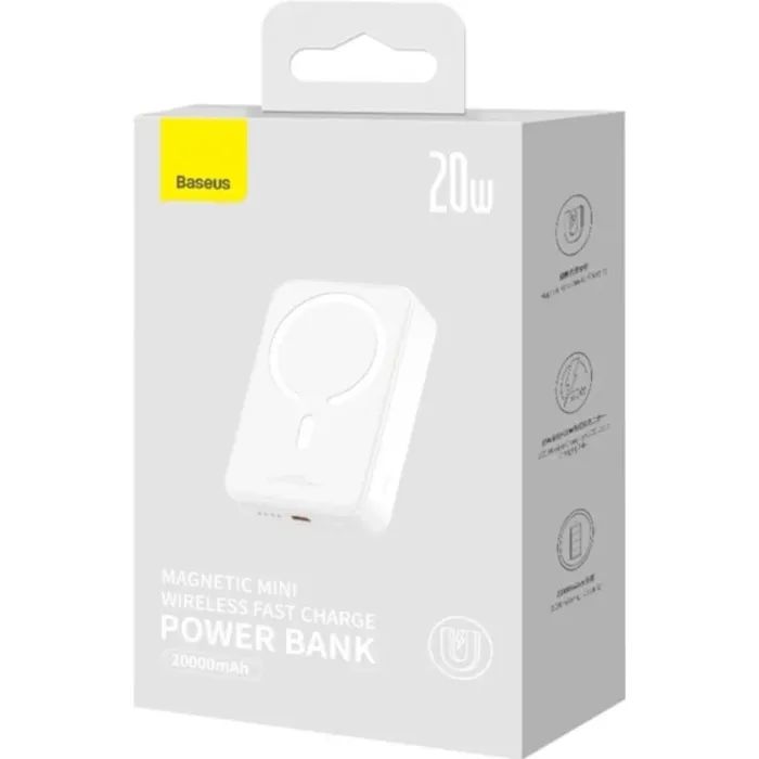 Батарея універсальна Baseus Magnetic Mini Wireless 20000mAh 20W, White (PPCX150002) зображення 9