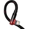 Дата кабель USB 2.0 AM to Lightning 1.0m 2.4A 90° corner black/red Baseus (CAVP000020) изображение 4