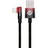 Дата кабель USB 2.0 AM to Lightning 1.0m 2.4A 90° corner black/red Baseus (CAVP000020)