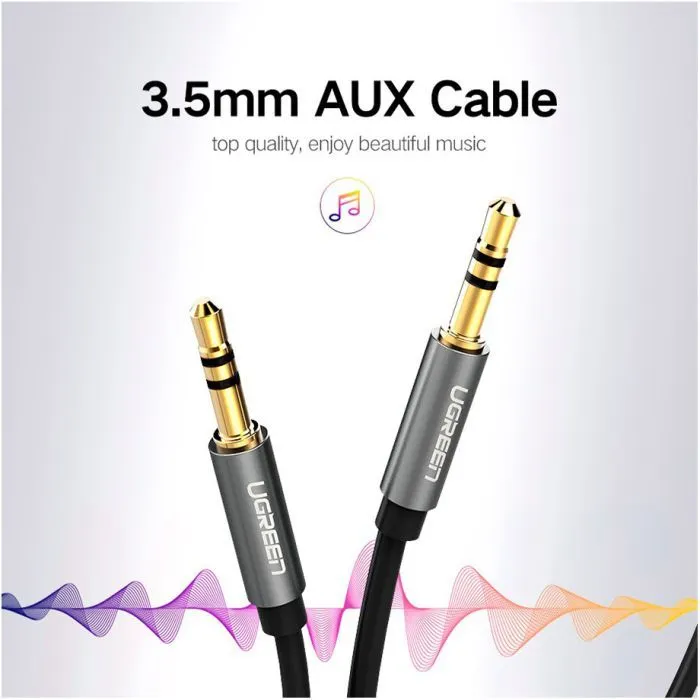 Кабель мультимедійний 3.5mm M to 3.5mm M 0.5m AV119 black Ugreen (10732) зображення 4