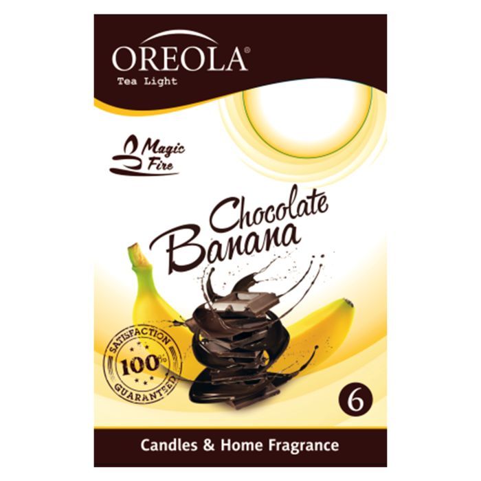 Ароматическая свеча Oreola Банан и шоколад 6 шт (5908252829217)