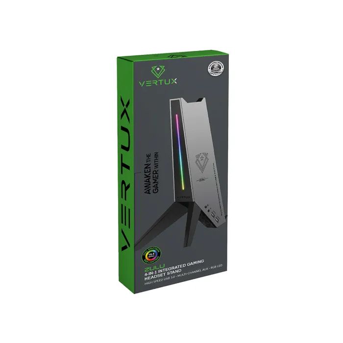 Подставка для гарнитуры Vertux USB 2.0 to 2xUSB 2.0 + AUX 3.5mm + stand black (zulu.black) изображение 2