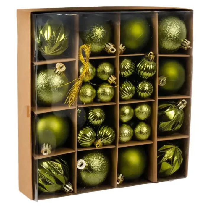 Ялинкова іграшка Chomik пластикові кульки компл. 44шт, 3/6см, срібні (5900779877726_1)