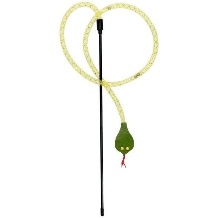 Іграшка для котів Hippie Pet Вудка з маленькою коброю зелена 37 см (HIPCW2401007Z)