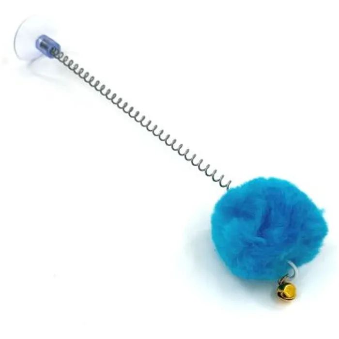 Игрушка для кошек Hippie Pet Мячик на присоске синий 23 см (HIPCT2304089M)