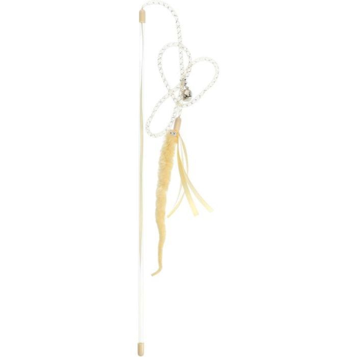 Игрушка для кошек Hippie Pet Вудка з хробачком пісочна 48 см (HIPCW2401002SM)