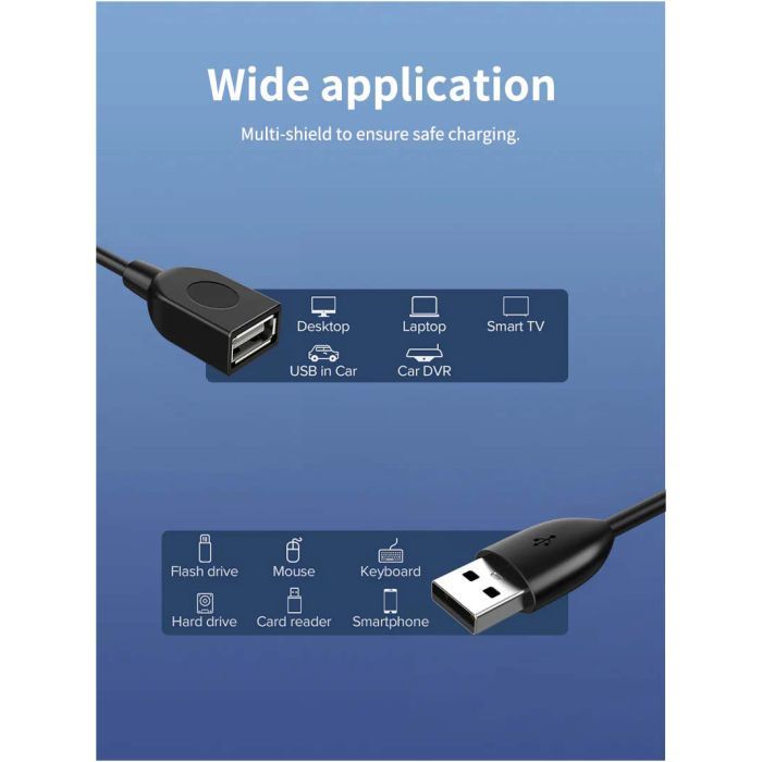 Дата кабель USB 2.0 AM/AF 0.5m Cabletime (CA915156) изображение 7