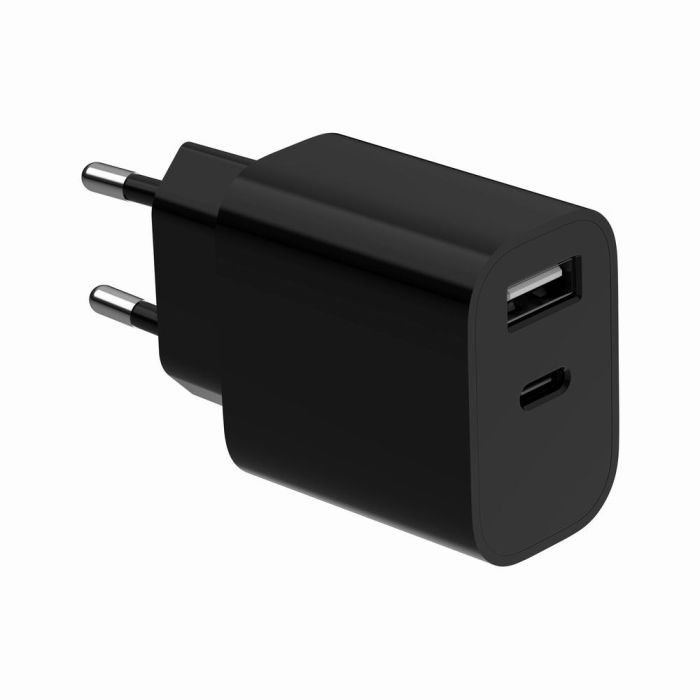 Зарядное устройство Gembird 1xUSB-C + 1xUSB 12W black (TA-UC-2AC12-01-BK)