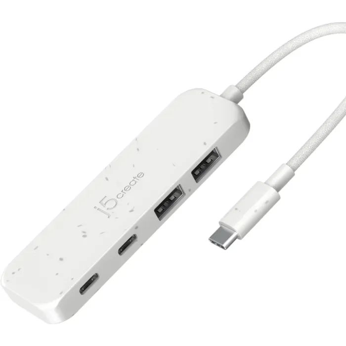Концентратор J5create USB-C to 2xUSB-A + 2xUSB-C 3.2 10Gbps white (JCH342EW-N) изображение 2