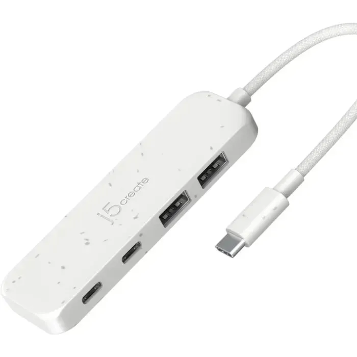 Концентратор J5create USB-C to 2xUSB-A + 2xUSB-C 3.2 10Gbps white (JCH342EW-N) зображення 2