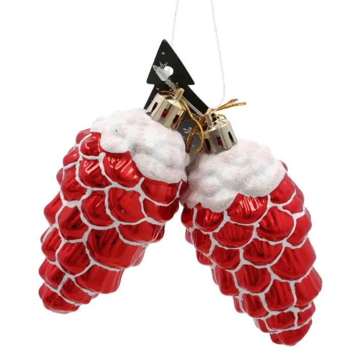 Елочная игрушка Chomik Шишки" 9 см, 2 шт, червоні (5900779895386_3)